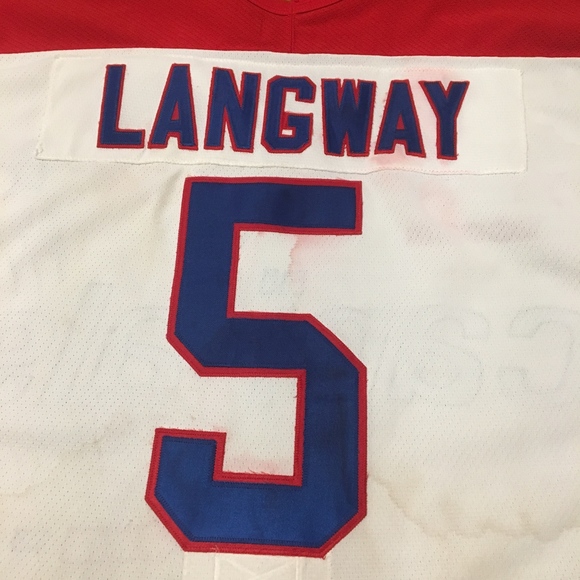 Vntg Washington Capitals Langway Signed Jersey - Picture 8 of 8